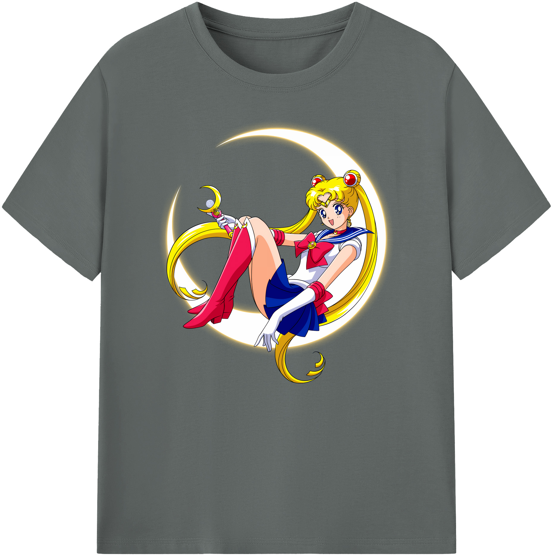 （画像用） 美少女戦士セーラームーン 月野 うさぎ つきの うさぎ Sailor Moon Tsukino Usagi 綿100％ メンズ半袖Tシャツ｜肌触りやわらか＆通気性